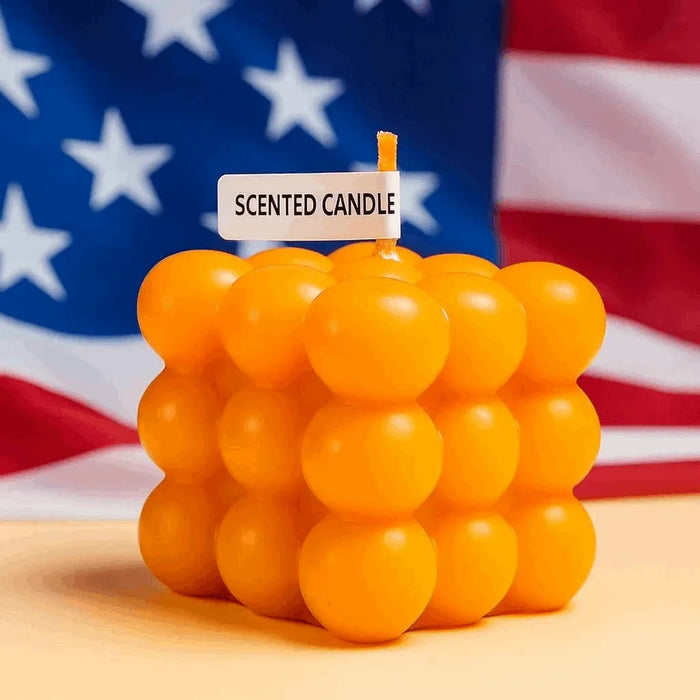 Handmade Bubble Cube Candle in vibrant colors – aesthetic, scented, and eco-friendly. Perfect for home décor, gifts, and relaxing ambiance.