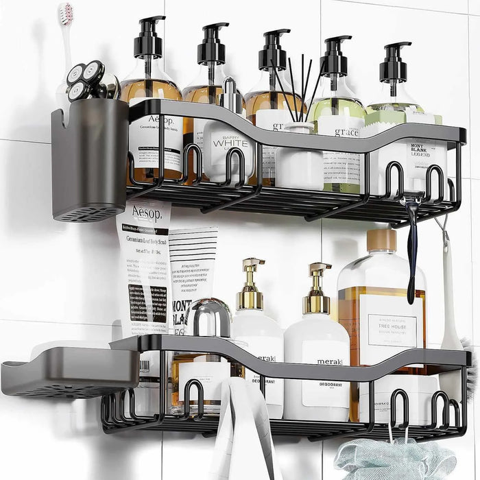 Rustproof Bathroom Shelf Organizer – Wall-Mounted Storage Rack - LCKYHOME