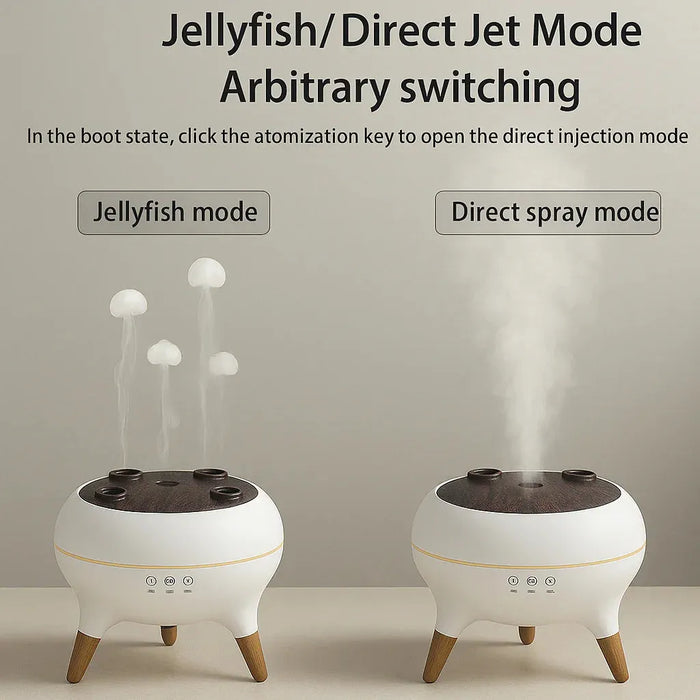 Smart ultrasonic humidifier with cloud-shaped mist, designed for modern interiors. Stylish and quiet aroma diffuser ideal for bedrooms, living rooms, or offices.